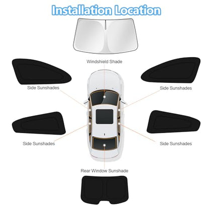 KUST Car Window Shades for Mazda 3 2014-2017 2018 Windshield Sun Shade Side Window Cover UV Block Privacy Protection Accessories for Camping Blackout Rear Back Full Set 6PCS - size: FOR | Mazda 3 2014-2018 (6pcs)