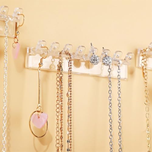 Jewelry Hanging Hooks 6Pcs Plastic Wall Hanger Jewelry Display Rack Multipurpose Adhesive Paste(6Pcs,Transparent)