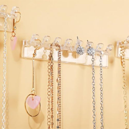Jewelry Hanging Hooks 6Pcs Plastic Wall Hanger Jewelry Display Rack Multipurpose Adhesive Paste(6Pcs,Transparent)