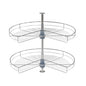 Dowell Base Cabinet Kidney Shape Dia.32 270° Lazy Susan, 2 Shelves, Kitchen Base Corner Cabinet Organizer (Chrome 4001 270 32) - size: Base Cabinet Kidney Shape Dia.32" 270°