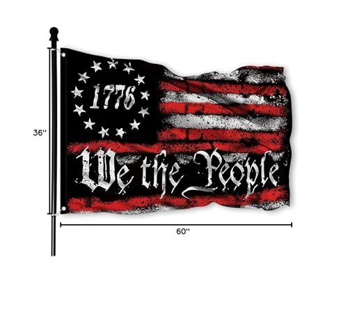 We The People 1776 Flag 3x5 Outdoor Betsy Ross 13 Star American Constitution Flags Indoor Garden Decoration with 2 Grommets