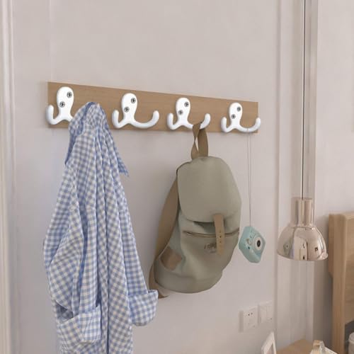 IBosins 28 Pack Heavy Duty Double Prong Coat Hooks Wall Mounted with 56 Screws Retro Double Hooks Utility Hooks for Hanging Coat, Scarf, Bag, Towel, Key, Cap, Cup, Hat - color: 28 Pcs White