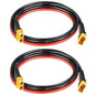 MOOKEERF 2PCS XT60 Extension Cable 10AWG 3FT XT60 to XT60 Cable with Male to Female Connector for Portable Power Station Solar Panel RC Battery - size: 3FT