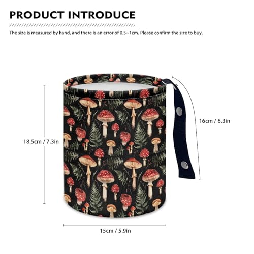 Renewold Waterproof Car Trash Can Garbage Can Trash Bin Car Trash Hanging Vehicles Boat Camping Picnic Storage Organizer Bag Red Mushroom Leaves Foldable Automotive Accessories Women Men Gift - color: Red Mushroom Leaves