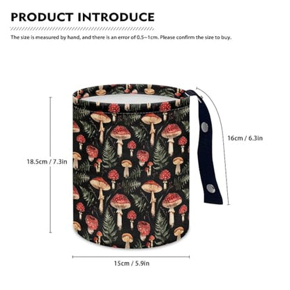 Renewold Waterproof Car Trash Can Garbage Can Trash Bin Car Trash Hanging Vehicles Boat Camping Picnic Storage Organizer Bag Red Mushroom Leaves Foldable Automotive Accessories Women Men Gift - color: Red Mushroom Leaves