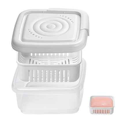 Square Soap Travel Case with Lid Bar Soap Tray and Drain Rack for Bathroom Shower, Portable Soap Rest Holder for Gym, Travel, Camping, Tightly Closed White Soap Box - size: Set of 1