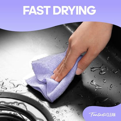 Fantasticlean Microfiber Cleaning Cloth Roll 2 Rolls 120 Pack, Tear Away Paperless Towels, 8" x 8", Reusable Washable Rags, House Kitchen, Pet, Office, Indoor Outdoor, Portable (Pink and Light-Purple) - color: 1pink 1light-purple