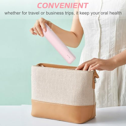 YourMate Toothbrush Sanitizer Case Travel Toothbrush Covers Case for Houshold and Traveling Power by AA Battery or USB-C Pink - color: Pink