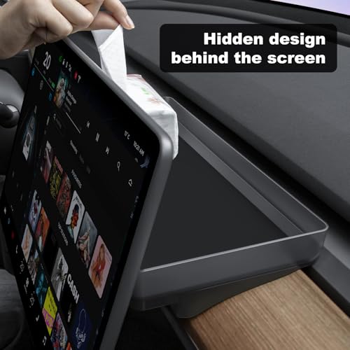 for Tesla Model Y Upgrade Behind Screen Storage Box Dashboard Hidden Organizer Tray Non-Slip Sunglass Card Holder for 2021-2023 Tesla Model 3 and 2021-2025 Model Y (Not fit 2025 Juniper) - size: 2021-2023Model3 & 2021-2025Model Y(Not fit Juniper