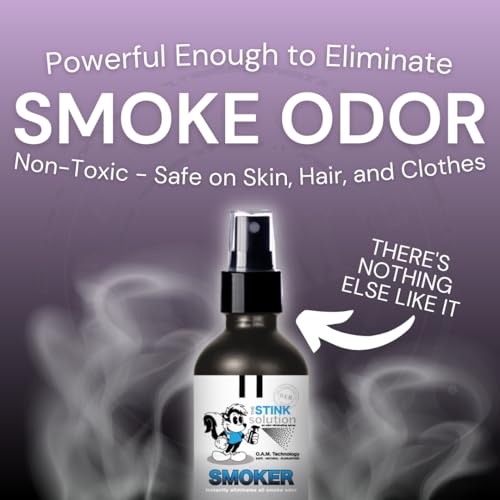 The Stink Solution Smoke Odor Eliminator Spray - Completely Remove Smoke Smell From House, Car, Clothes, Hair, & More - Best Odor Eliminator For Smoke - Bamboo Teak, Sky Blue, & Unscented 4 oz Bottles