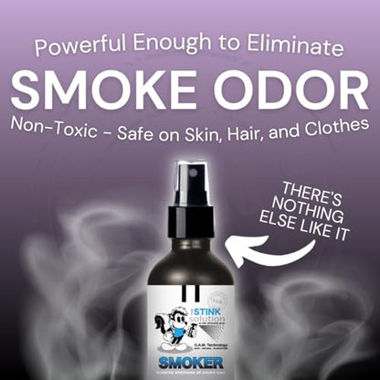 The Stink Solution Smoke Odor Eliminator Spray - Completely Remove Smoke Smell From House, Car, Clothes, Hair, & More - Best Odor Eliminator For Smoke - Bamboo Teak, Sky Blue, & Unscented 4 oz Bottles