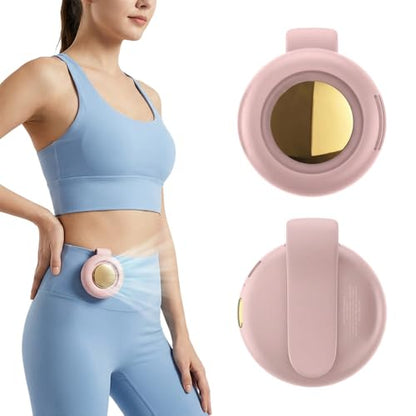 Portable Silent Mini Bladeless Electric Fan, 360° Rotatable Small Fan Clip On Shirt & Waist, Hands-Free Adjustable 3 Speeds Small Cooler Fans For Outdoor & Travel & Office (Pink) - color: Pink