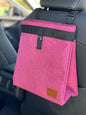 Car Trash Can Hanging for Headrest, Extra Large Waterproof Auto Garbage Bag Organizer, Collapsible Vehicle Waste Bin, Backseat and Side Door (Pink) - color: Pink