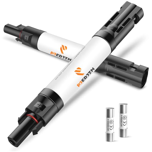 Solar Fuse Holder Inline 10Amp 1000V PV Fuses 10A Panel Fuse with Male and Female Connector for Panels Surge Protection Device 2 Pcs - style: 10A 2PCS