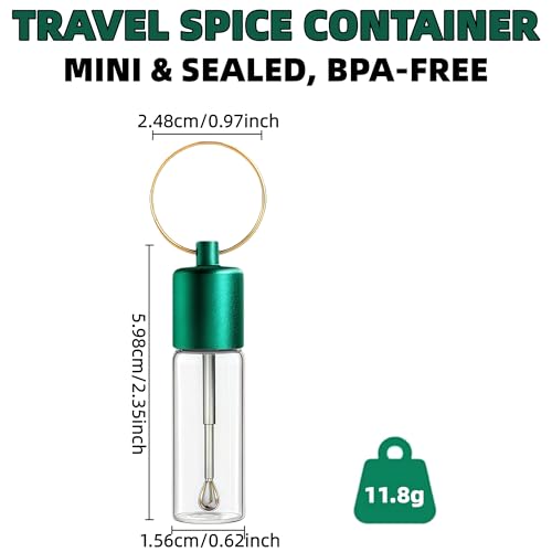 Petrip 5-Pack Travel Glass Spice Jars with Spoon - BPA-FREE Glass Food Storage Containers for Spices, Sugar & Seasonings
