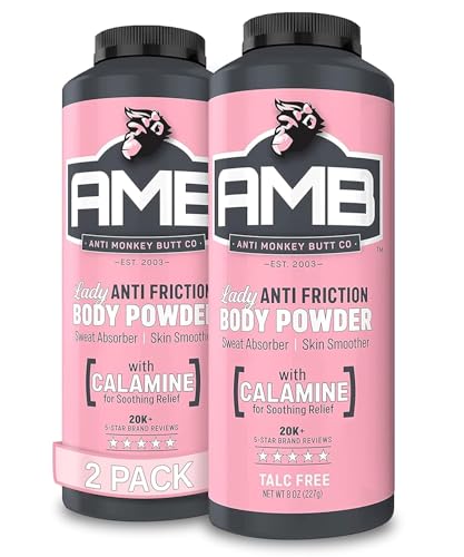 Anti Monkey Butt Body Powder for Women - Talc-Free Anti Chafing Powder for Sweat, Friction, & Itch Relief - Calamine Body-Powder-for Thigh Chafing, Skin Irritation, & Odor Control - 8 oz (Pack of 24) - size: 8 Ounce (Pack of 24)