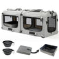 Extra Large Cat Carrier Soft Sided, Portable Small Dog Carrier for 2 Cats, 24"x16.5"x16" Car Travel Folding Comfortable Design with Litter Box and Bowls, Grey-2+ Litter Box+ Bowl*2 - color: Grey-2