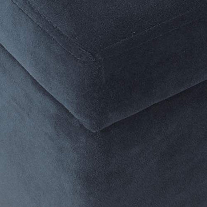 HomePop 36" Storage Ottoman Bench with Hinged Lid - Navy - color: Navy