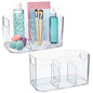 STORi Bliss 5-Compartment Plastic Cosmetics Storage Organizer, Set of 2 | Clear | Rectangular Divided Makeup Bin & Vanity Caddy with Pass-Through Handles | Round Corner Design | Made in USA - size: 2 Pack