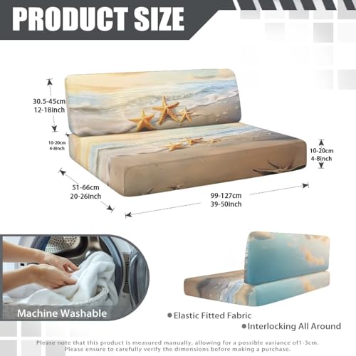 RV Dinette Cushion Covers, Beach Sea Starfish Camper Couch Cover for RV Camper Car Bench Stretchable RV Dinette Seat Covers, Elastic Camper Cushion Slipcovers - color: Beach Sea Starfish