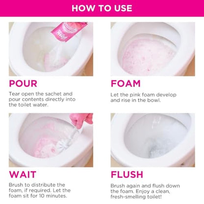 Stardrops The Pink Stuff Miracle Power Foaming Toilet Cleaner – Self-Activating Formula for Deep Cleaning, Stain Removal, and a Fresh Shine – Bathroom Essential - size: 7 Ounce (Pack of 3)