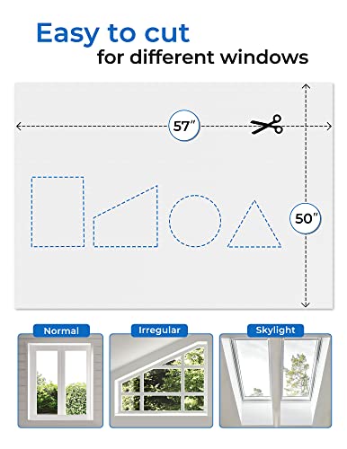 Sumobaby Blackout Curtains for Bedroom 50"x57" Portable No Drill Black Out Curtains with Heat-Resistant Magic Tapes,100% Blackout Blinds Easy to Cut Fit for Home Cinema,Dorm Room,Nursery(White)