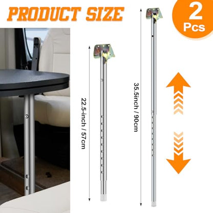 CroBlissful 2 Pcs Folding RV Table Legs 22.5-35.5 Inch RV Table Base Mount Adjustable Heavy Duty Desk Leg Lifting Telescopic Folding Support (White) - color: White