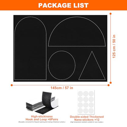 Blackout Curtains for Bedroom Portable Window Blinds Cover Adhesive Thermal Blackout Blinds No Drill Guard Blind for Window Shades Temporary Room Darkening Shades for Skylight RV Dorm, 49"Wx57"H - size: 58"W x 49"L (Pack of 1)
