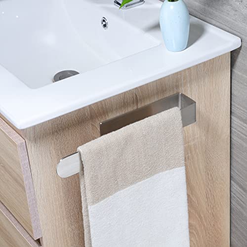 Taozun Towel Holder 11.8 Inch Brushed Hand Towel Rack Bathroom Towel Bar Adhesive Towel Ring Stainless Steel Hand Towel Hanger, Stick on Wall - color: Silver, size: 12-inch