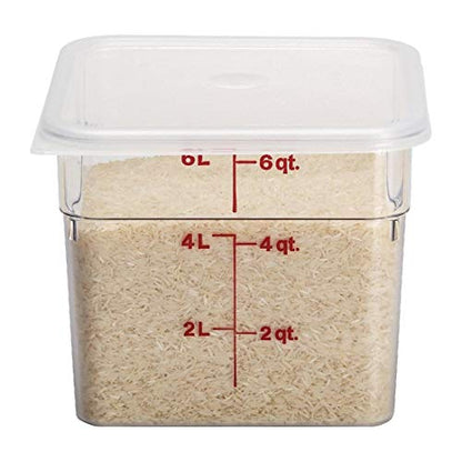 Cambro Food Storage Container - Classic Series Square - 6 QT (Quart) - Commercial Grade for Food Prep (Clear) - size: 6 QT