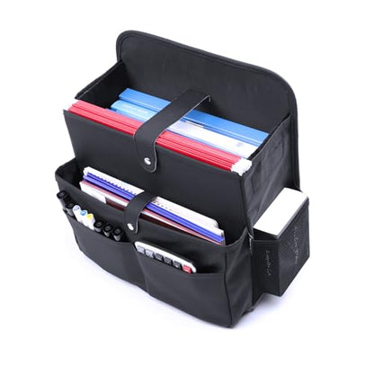 TAIKOO Front Seat Car Organizer Passenger Seat Organizer for Car Truck SUV | Leather Car Seat Organizer with Large 13.8" Pocket for Laptop Tablet File Folder, Hanging Backseat Storage for Vehicle
