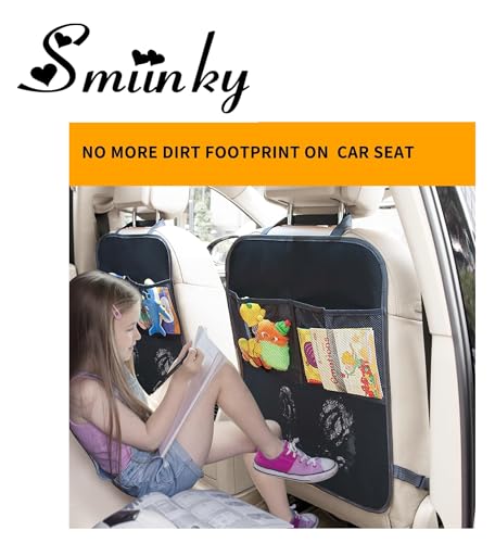 Kick Mats with Organizer -2 Pack Backseat Protector SeatCovers for Your Car, SUV, Minivan or Truck Seats - VehicleBack Seat Kids Safety Accessories -Universal Fit AutomotiveInterior Protectors