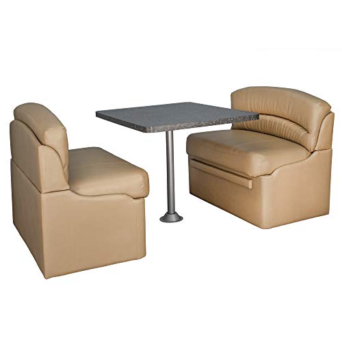 RecPro 36" RV Dinette Booth Set with Table and Leg | Two Dinette Booths (Toffee, Granite Chocolate) - color: Granite Chocolate, size: Toffee