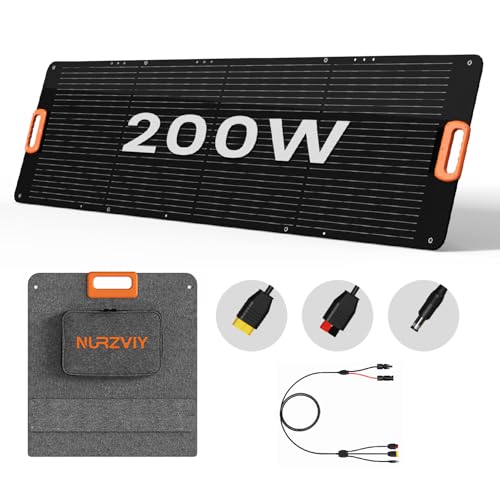 200W Portable Solar Panel for Outdoor RV Trip, Camping, Off Grid Emergency | Foldable Solar Charger for Power Station, High Efficiency, IP67 Waterproof, Adjustable Kickstands, XT60, Anderson, DC7909 - color: 200W