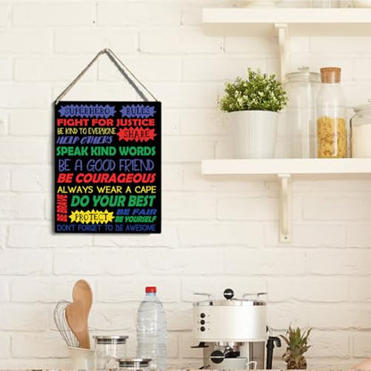 wall-pediments MP 470 Superhero Rules Kids Room Plaque, 6.7 x 10 Inches Inspirational Superhero Decor - color: Generic 9955