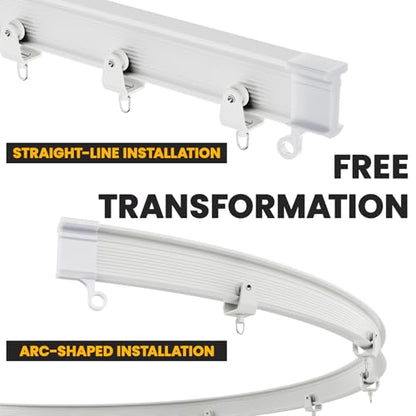 Flexible Bendable Ceiling Curtain Track, Mount for Curtain Rail with Curtain Tracks System, Room Divider, Curtains Rod, RV Ceiling Track, 9.8 FT/ 3 M, White - color: White, size: 3 M/ 9.8 FT