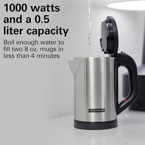 Hamilton Beach® Commercial Hospitality 0.5 Liter Stainless Steel Electric Hot Water Tea Kettle HKE050