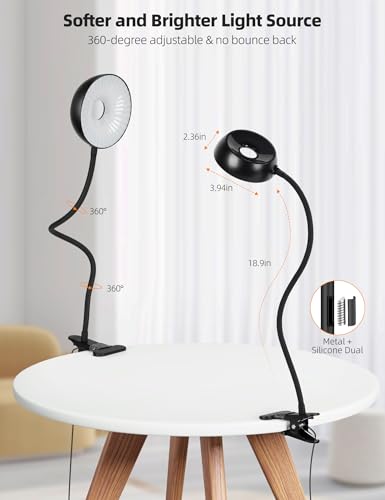 LiFMIRA Reading Light for Beds Headboards, Clip on Light LED Reading Book Light with Clamp Eye-Friendly Desk Lamp 3 Color Modes & 10 Brightness Flexible Reading Lights for Books in Bed Bedside Black - color: Black