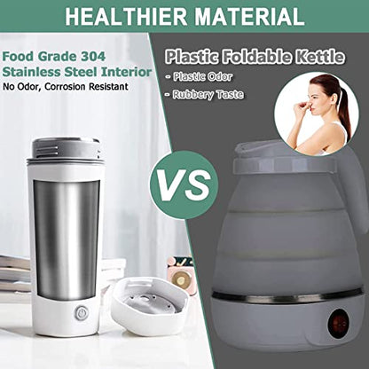 Electric Travel Kettle, Portable Electric Kettle, Mini Hot Water Boiler, Small Travel Tea Kettle Fast Boiling Water, One Cup Hot Water Maker, 350ml-White - color: Whit-350ml