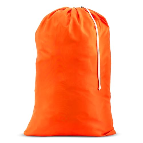 Handy Laundry XL Laundry Bag – Heavy Duty Nylon, Large 22" x 32", Durable Drawstring Closure, Machine Washable, Extra Large Dirty Clothes Storage for Travel, Dorm, Hamper, Orange - color: Orange, size: 22" x 32"
