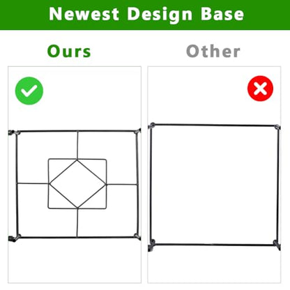 2 Pack Trash Bag Holder, 30-45 Gallon Metal Garbage Bag Holder, Multi-use Portable Trash Bag Holder Stand, Square Pattern Base Leaf Bag Holder for Patio, Yard, Garden - color: BlackC-2 PCS