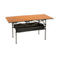 Outdoor Folding Table, Built-in Storage & Carry Bag | Ultralight 7.93LBS, 225LBS Heavy Duty, Aluminum Top, Carbon Steel Frame, for Camping, Picnic, Beach, BBQ - color: Wood