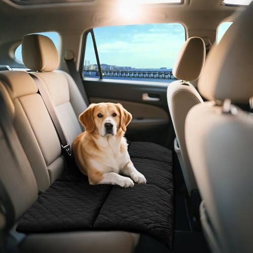 Car Backseat Dog Mat, Comfortable Non-Slip Cushion Suitable for Travel Dog Bed and Pet Home Sofa Blanket, Custom Mat for Car Backseat Extender and Seat Cover (Black 51.2 x 23.6in) - color: Black