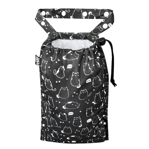Cute Hanging Car Trash Garbage Bag 100% Leakproof Waterproof Multipurpose for Car Back Front Seat Console with Hanging Strap (Cute Cats) - color: Cute Cats