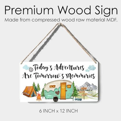 Xiolcxdr Camper Decor for Inside Wall Art Sign Christmas Birthday Camping Gifts for Women Men Friend Family Farmhouse Garage RV Home Decor Camper Accessories With Rope 6 x 12 Inch