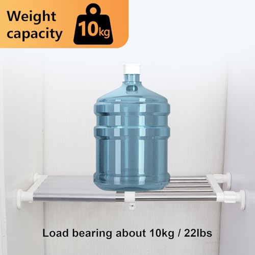 BAOYOUNI Closet Tension Shelf Rod Heavy Duty Wardrobe Organizer Adjustable Storage Shelves Rack DIY Closet Dividers Separators for Kitchen Bathroom Bedroom Garage, 19.69-31.5 Inches - size: (19.69-31.50) IN