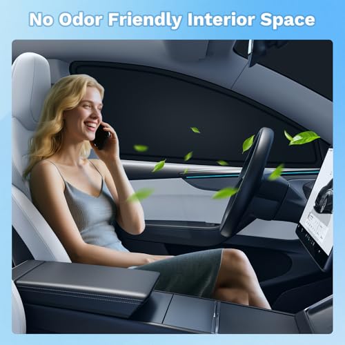 KUST Car Window Shades for Tesla Model 3 2018-2025 2026 Windshield Sun Shade Side Window Cover UV Block Privacy Protection Accessories for Camping Blackout Rear Back Full Set 7PCS - size: FOR | Tesla Model 3 2018-Present