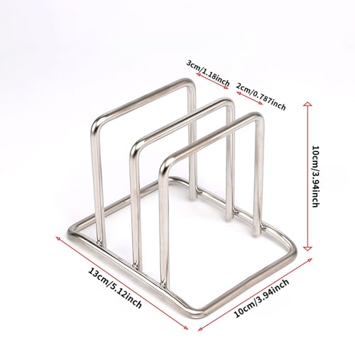 1PCS Space-Saving Stainless Steel Pot Lid and Cutting Board Organizer Combo - Heavy-Duty Countertop Rack with Non-Shake Design