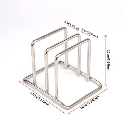 1PCS Space-Saving Stainless Steel Pot Lid and Cutting Board Organizer Combo - Heavy-Duty Countertop Rack with Non-Shake Design