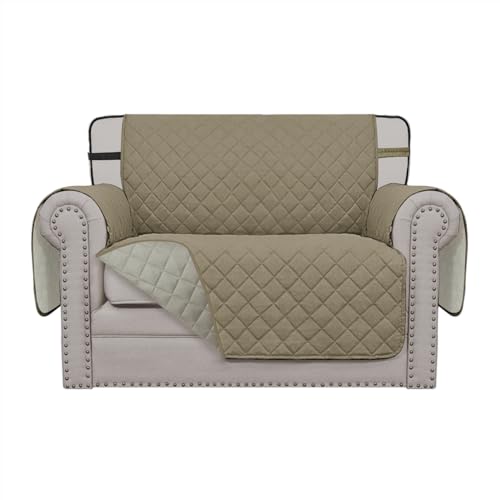 Easy-Going Reversible Chair Cover Washable Sofa Cover for Dogs Water Resistant Couch Slipcover Furniture Protector Cover with Adjustable Straps for Pets (Chair 30 in, Beige/Beige) - color: Beige/Beige, size: Small-XXL Chair